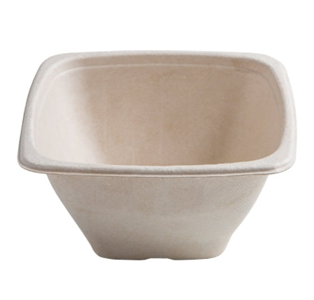 40 oz Square Bowl | Tan | Bagasse
