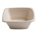 Beige square bowl on a white background