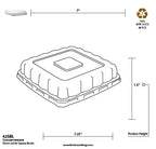 Dome Lid for 16-40 oz Square Bowl | Clear | Recyclable | Case of 300
