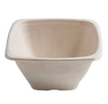 Beige square bowl on a white background