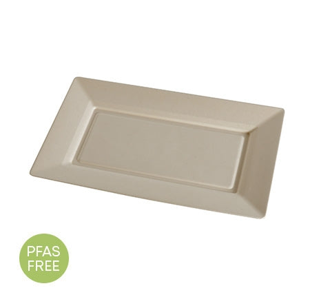 12" x 7" Rectangular Plate | Tan Sugarcane Fiber | Case of 300