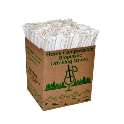 7.75" Home Compostable PHA Straw | Black | Jumbo | Made in USA