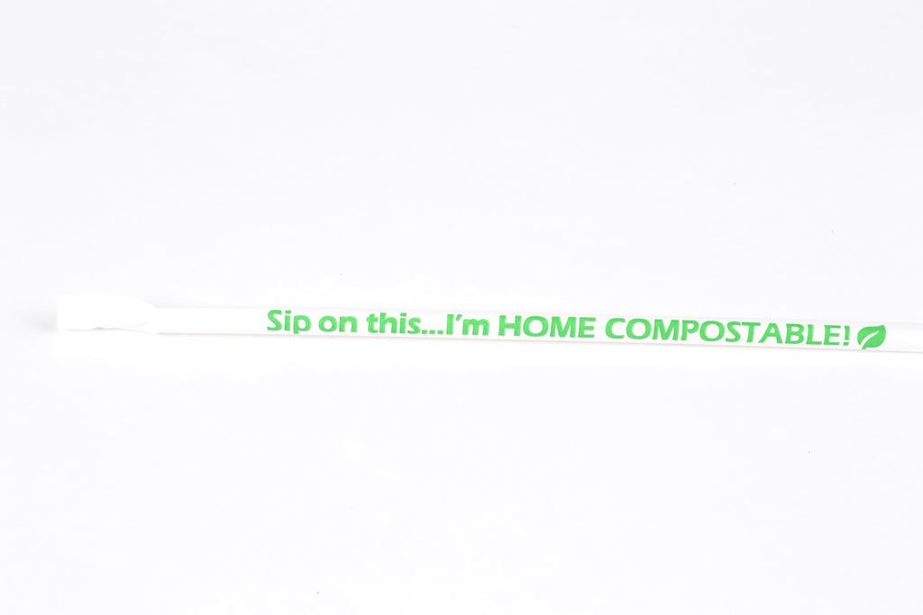 7.75" Home Compostable PHA Straw | White | Jumbo | Made in USA