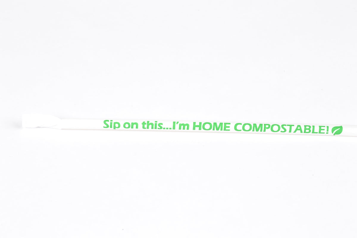 7.75" Home Compostable PHA Straw | White | Jumbo | Made in USA