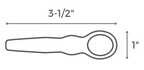 Measurement chart showing a spoon with dimensions labeled '3-1/2"'.