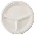 9" Round Plate | 3 Compartment | White | Compostable