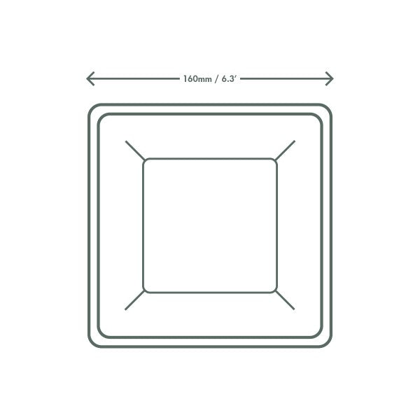 6" Square Plate | White Sugarcane | No Added PFAS