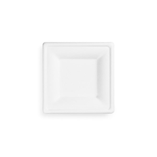 6" Square Plate | White Sugarcane | No Added PFAS