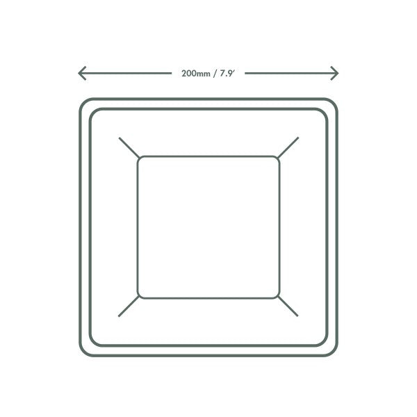 8" Square Plate | White Sugarcane