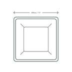 8" Square Plate | White Sugarcane