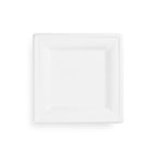 8" Square Plate | White Sugarcane