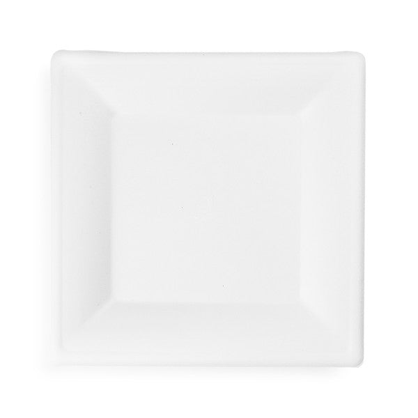 10" Square Plate | White Sugarcane