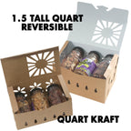 1.5 Tall Quart Kraft Produce Container | Reversible & Vented | Compostable & Recyclable
