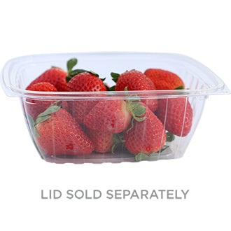 32 oz Rectangle Deli Container | Compostable | PLA | Clear