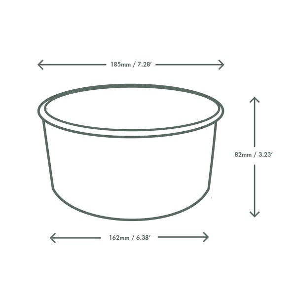 48 oz PLA-lined Paper Food Bowl | 185-Series | Bon Appetit Bowls