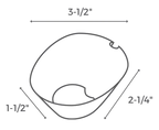 Illustration of a compostable bowl with dimensions labeled on a white background