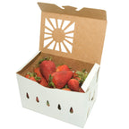 1.5 Tall Quart Kraft Produce Container | Reversible & Vented | Compostable & Recyclable