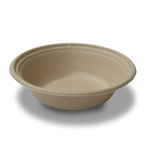 24-oz compostable round bowl with a light kraft brown color.