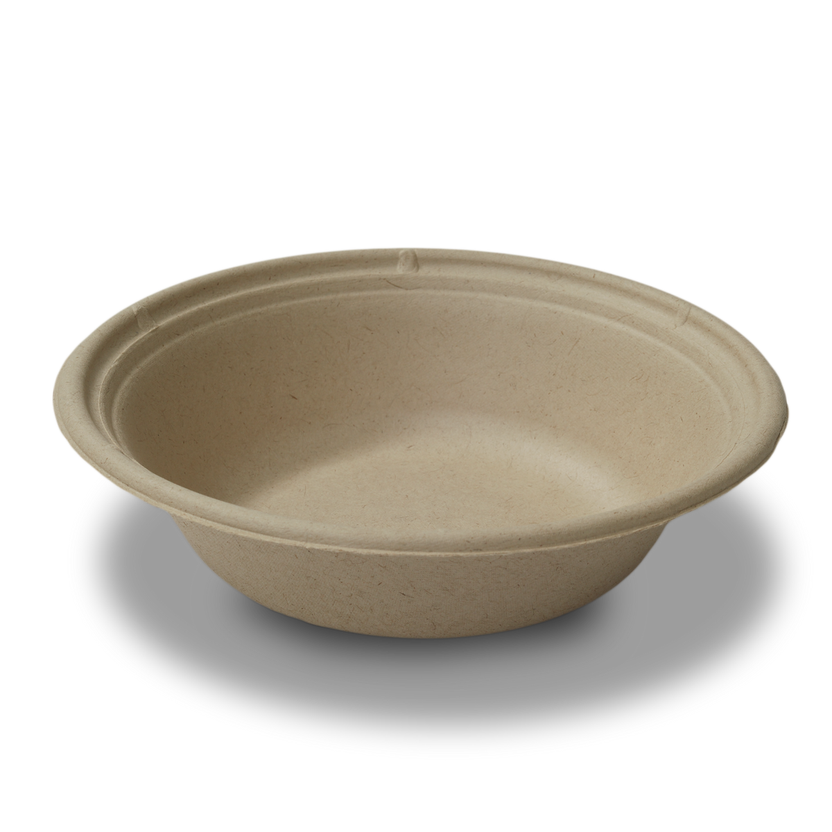 24-oz compostable round bowl with a light kraft brown color.