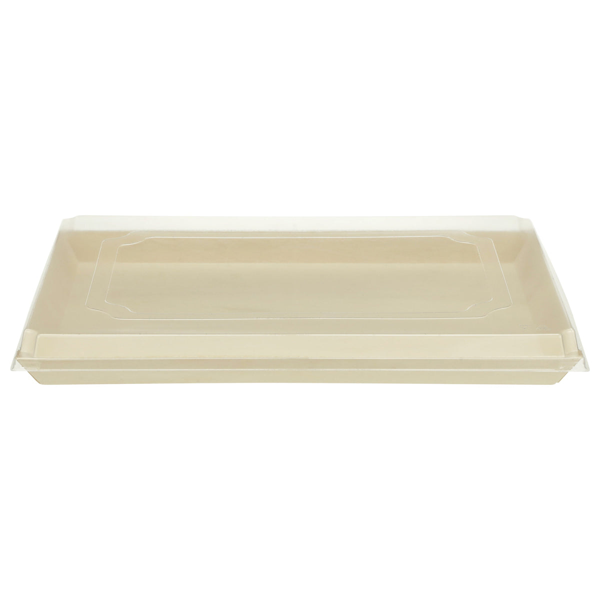 11.8" X 15" X 1" Covered Tray Set | Compostable Balsa Tray with RPET Lid