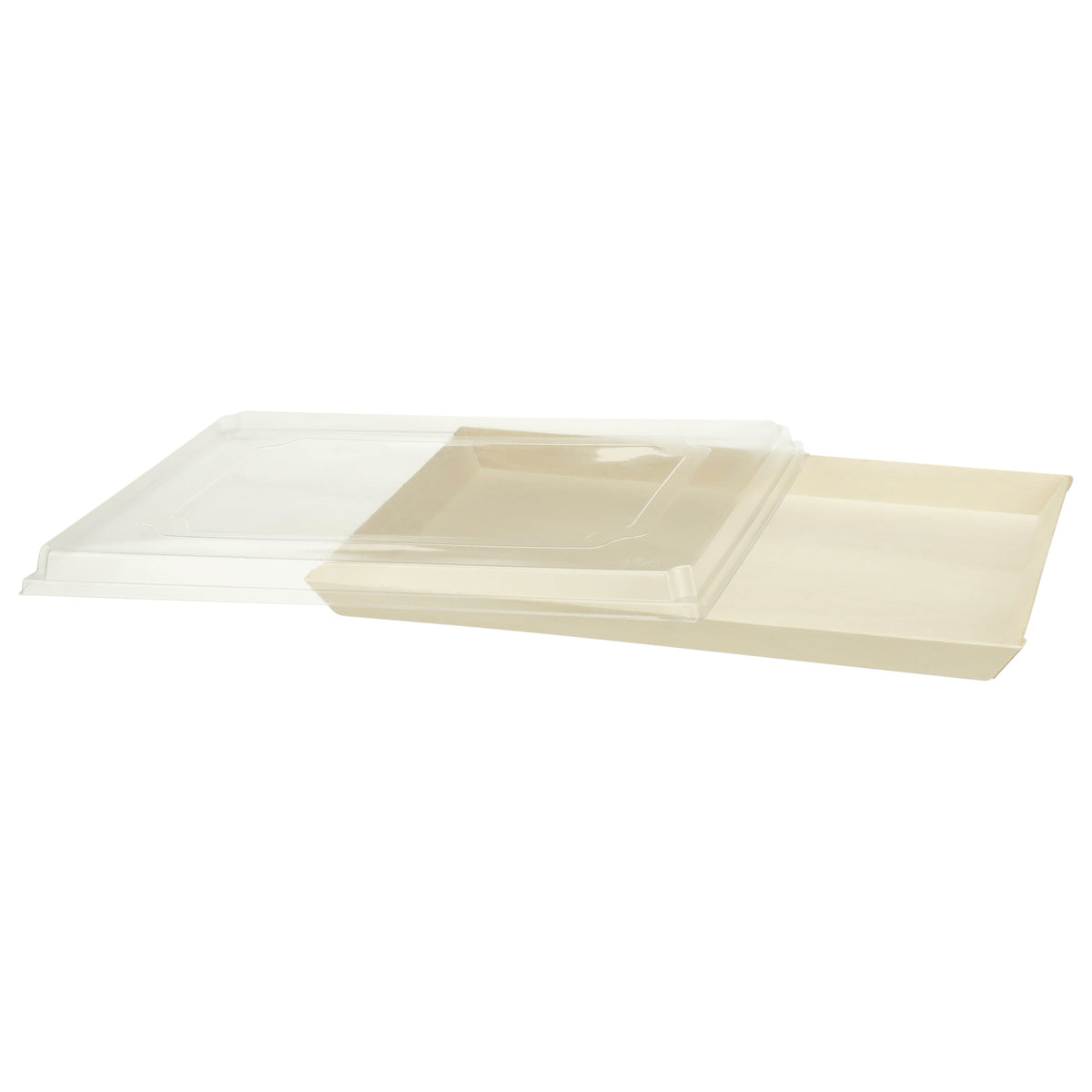 11.8" X 15" X 1" Covered Tray Set | Compostable Balsa Tray with RPET Lid