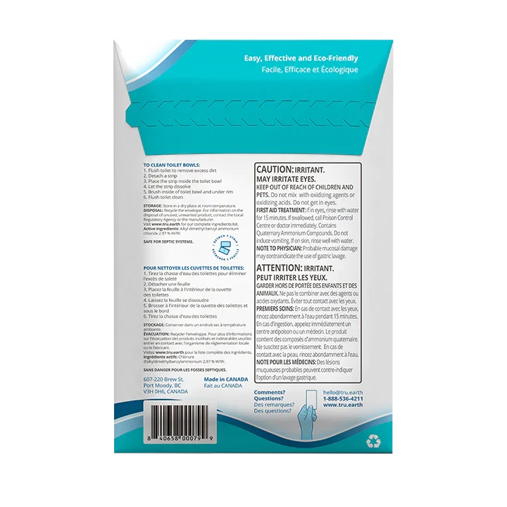 Tru Earth® Toilet Bowl Cleaner | No Plastic! | 12 Strips