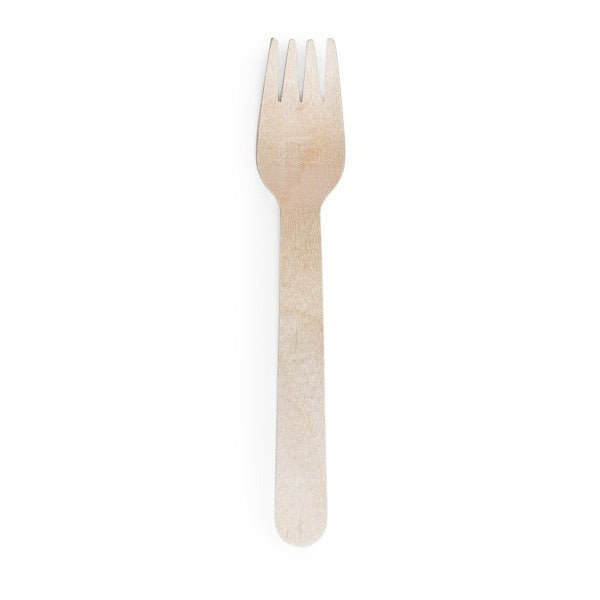 6" Compostable Birch Wood Fork | Vegware®