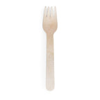 6" Compostable Birch Wood Fork | Vegware®