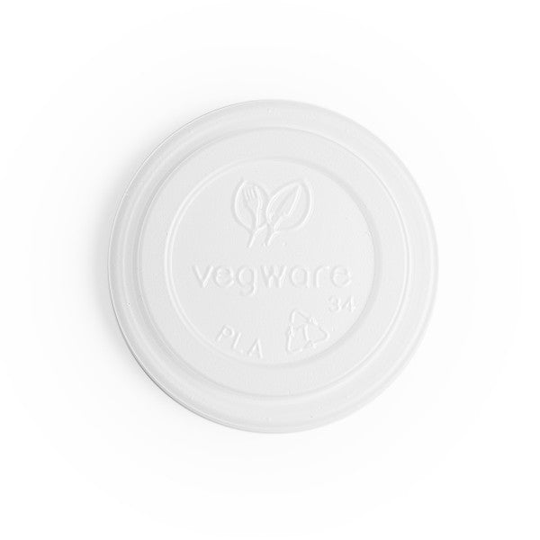 Lid for 4 oz Hot Cups | White | Compostable CPLA